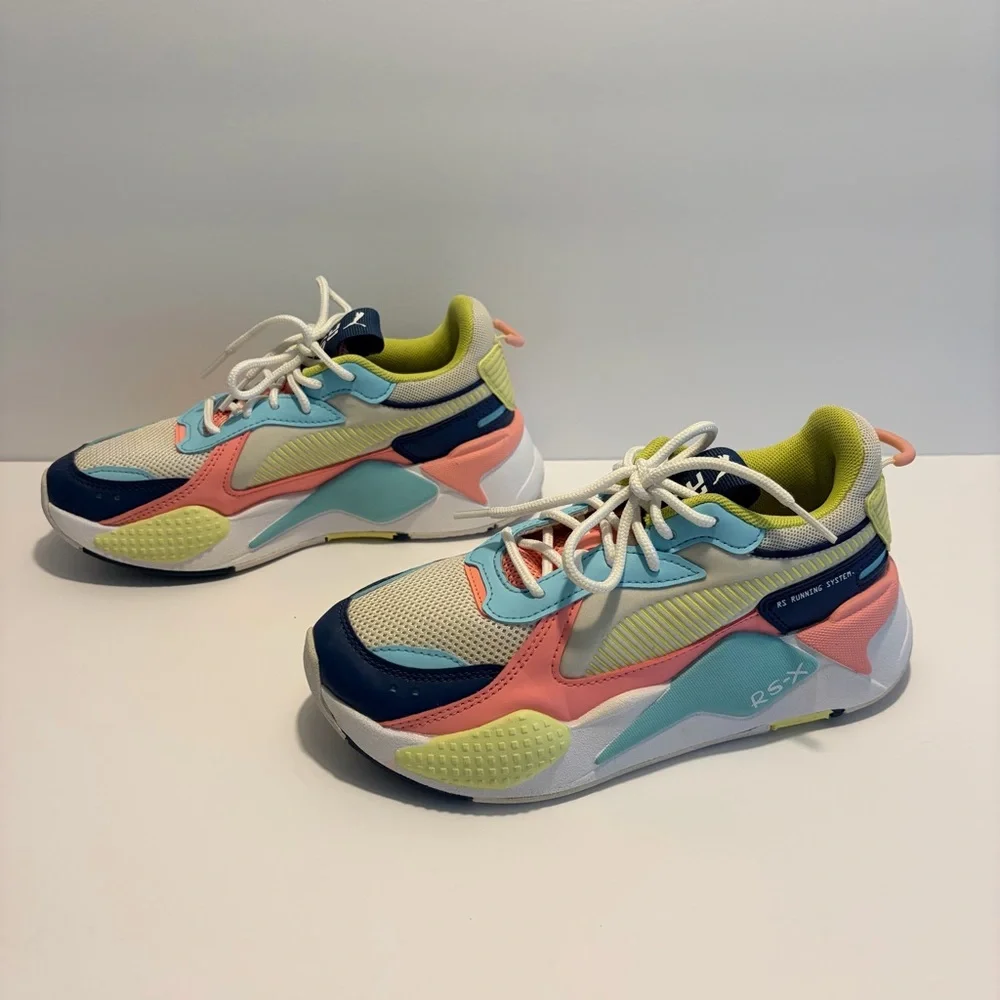 Puma RS-X Core JR Junior White-Dark Denim-Gulf Stream Free - Picture 4 of 11
